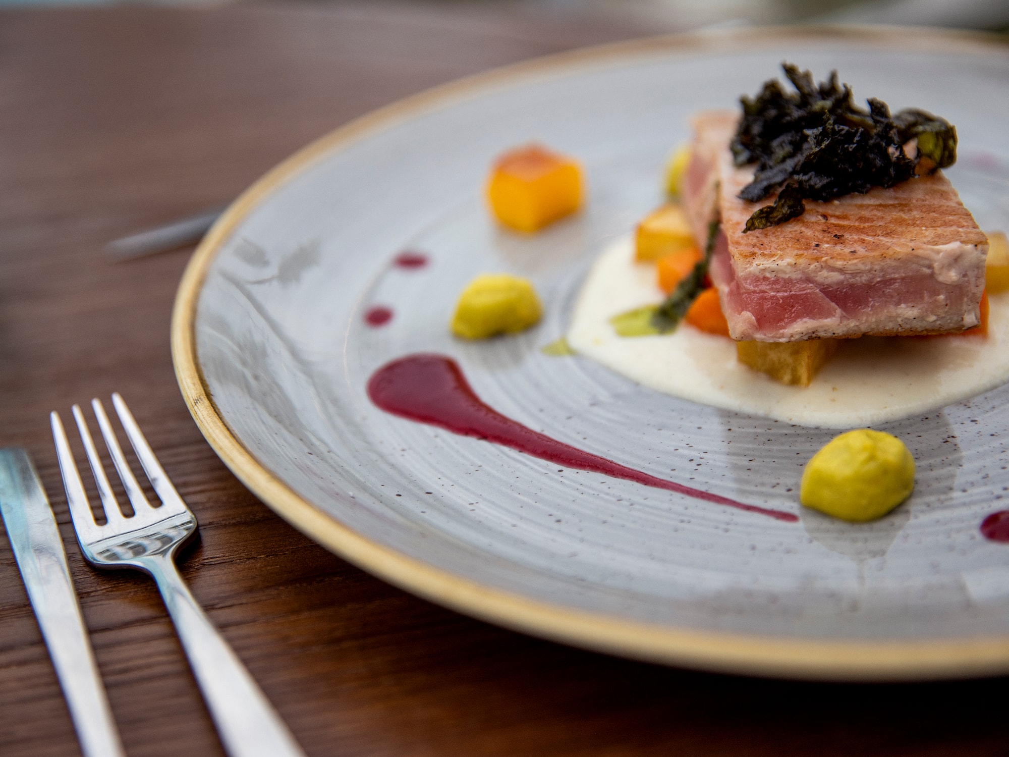 a plate of food on a table