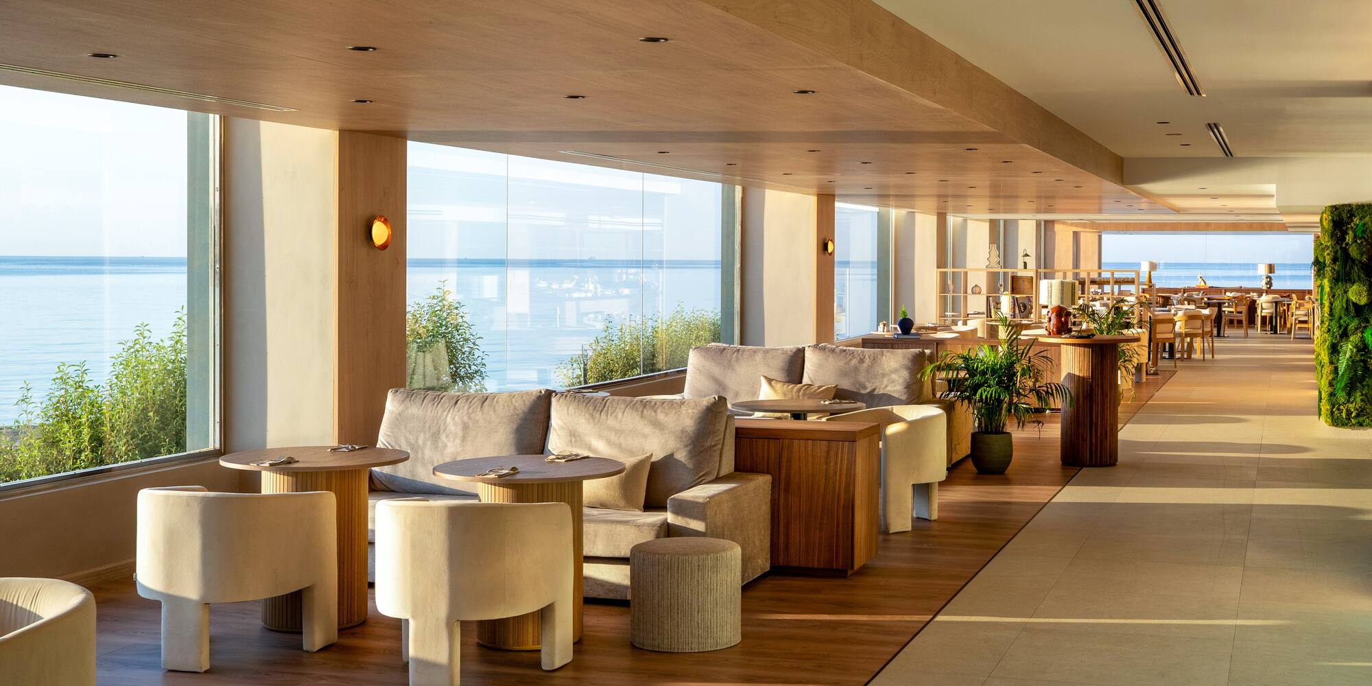 a room with tables and chairs