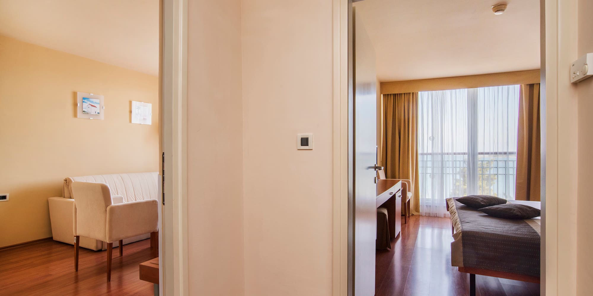 a room with a bed and a couch