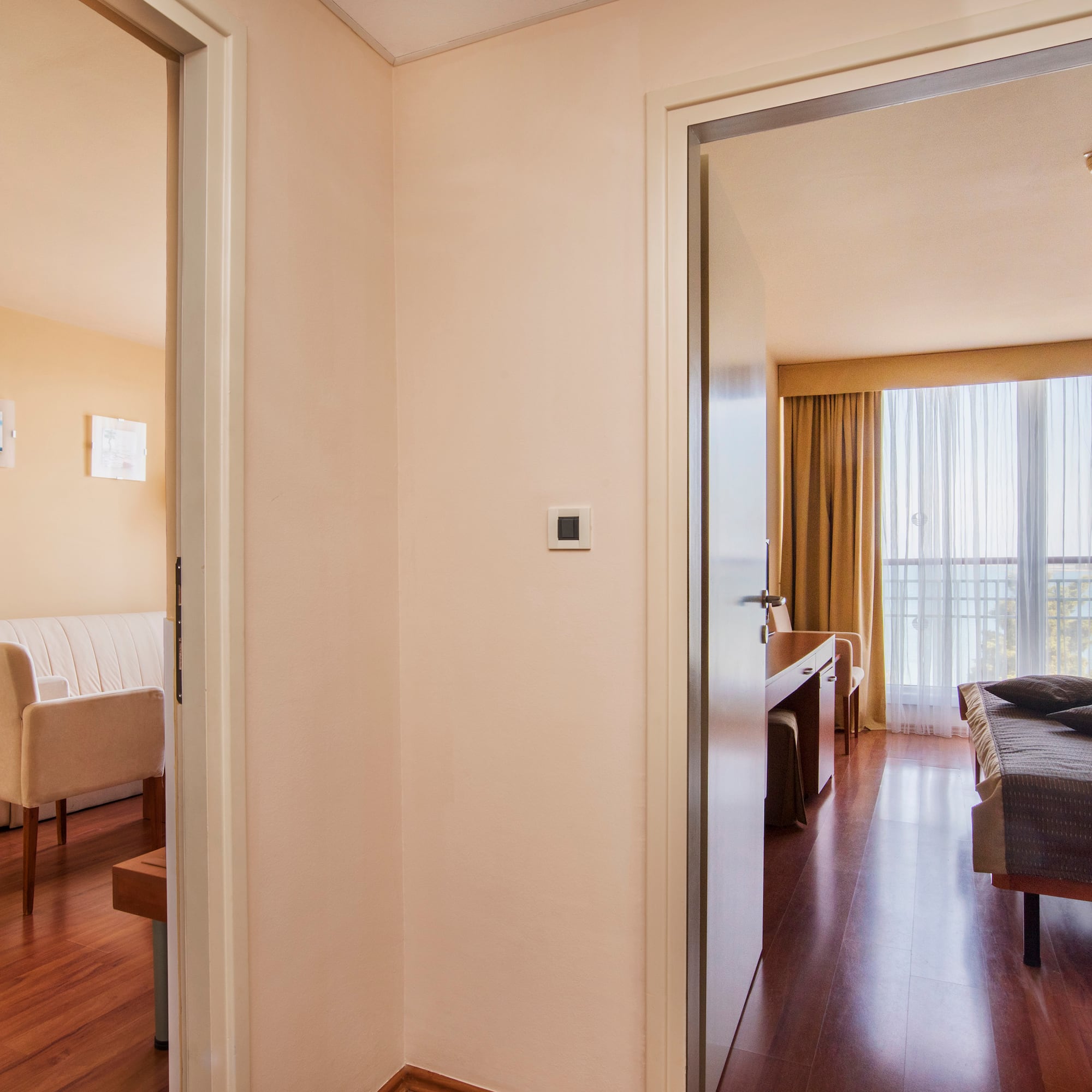 a room with a bed and a couch