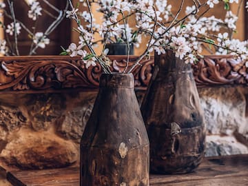 a vases with white flowers in it