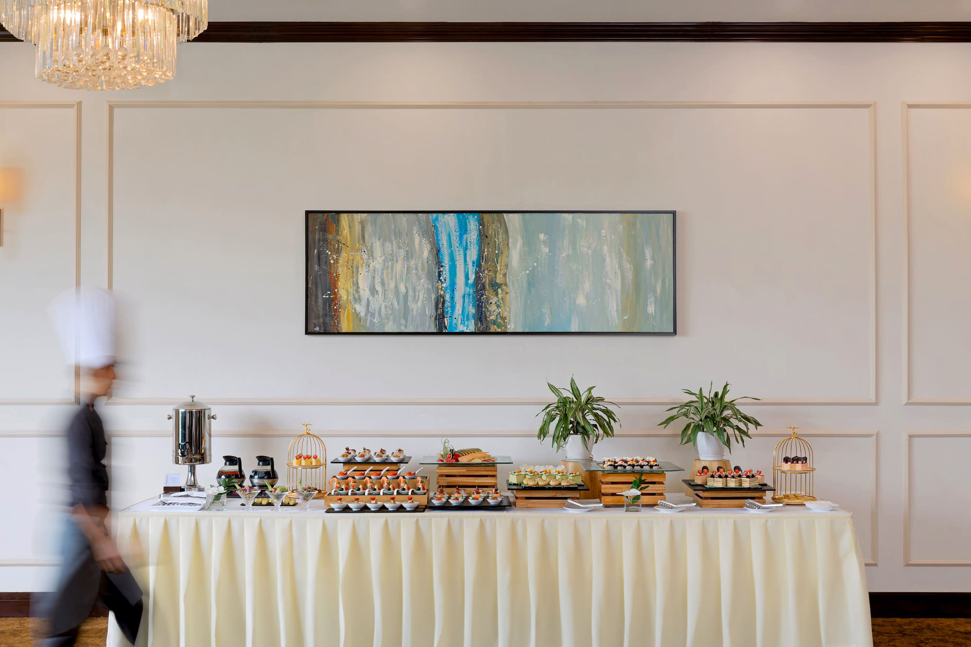 a table with food on it