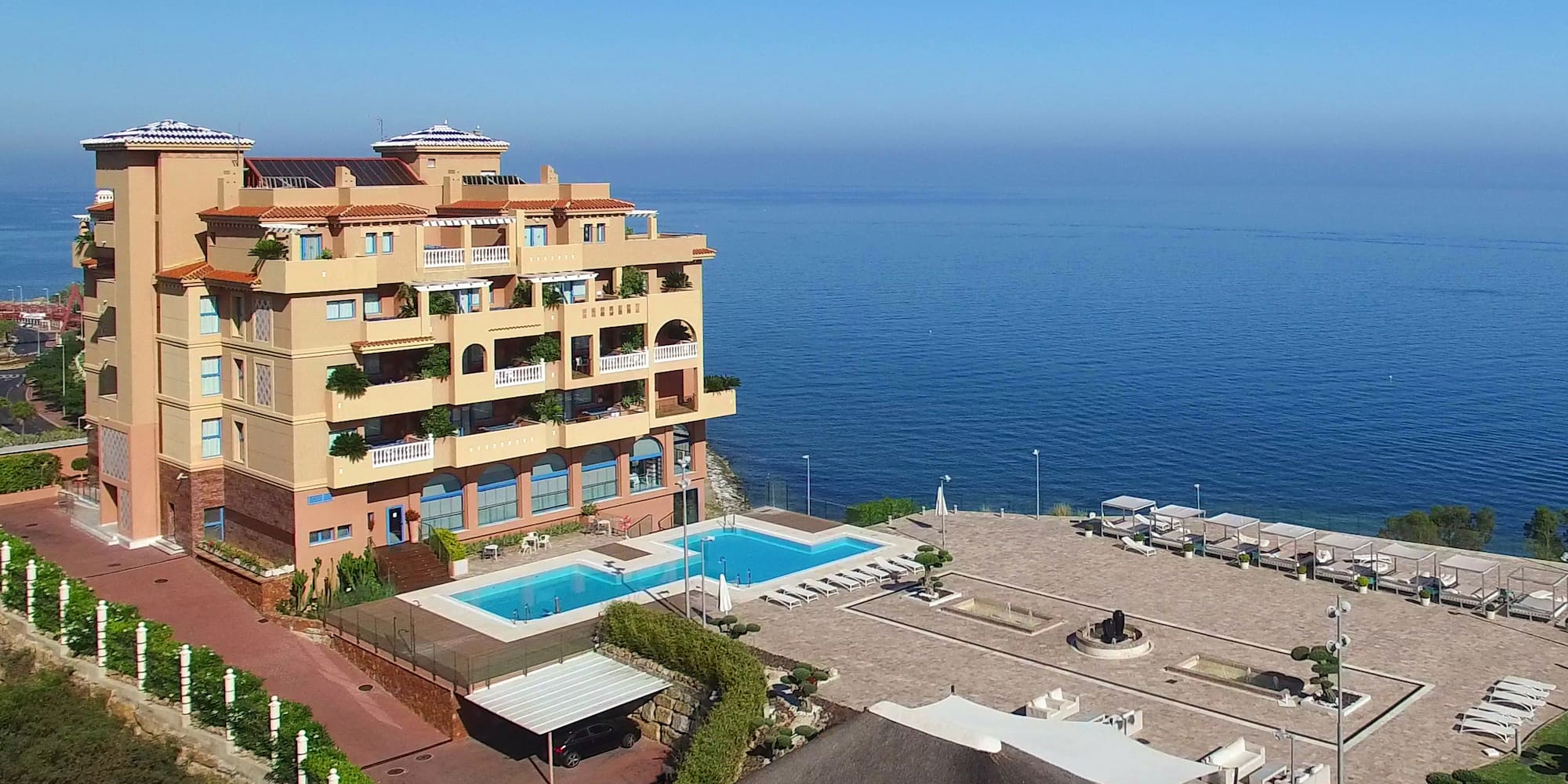 a building next to the water