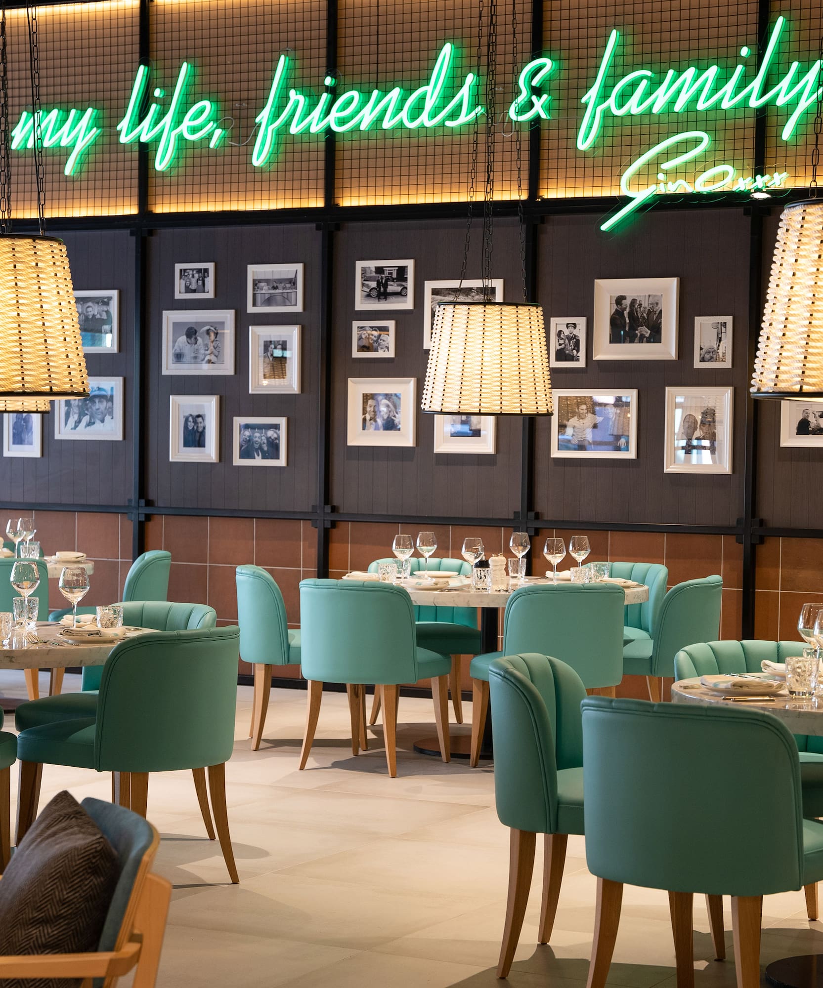 a restaurant with tables and chairs