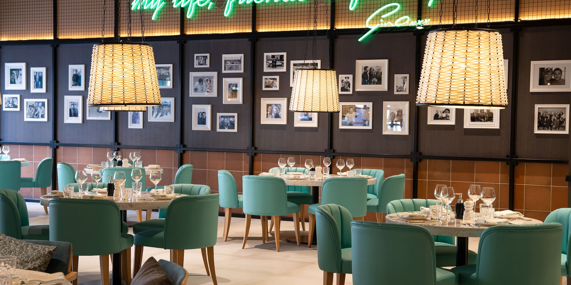 a restaurant with tables and chairs