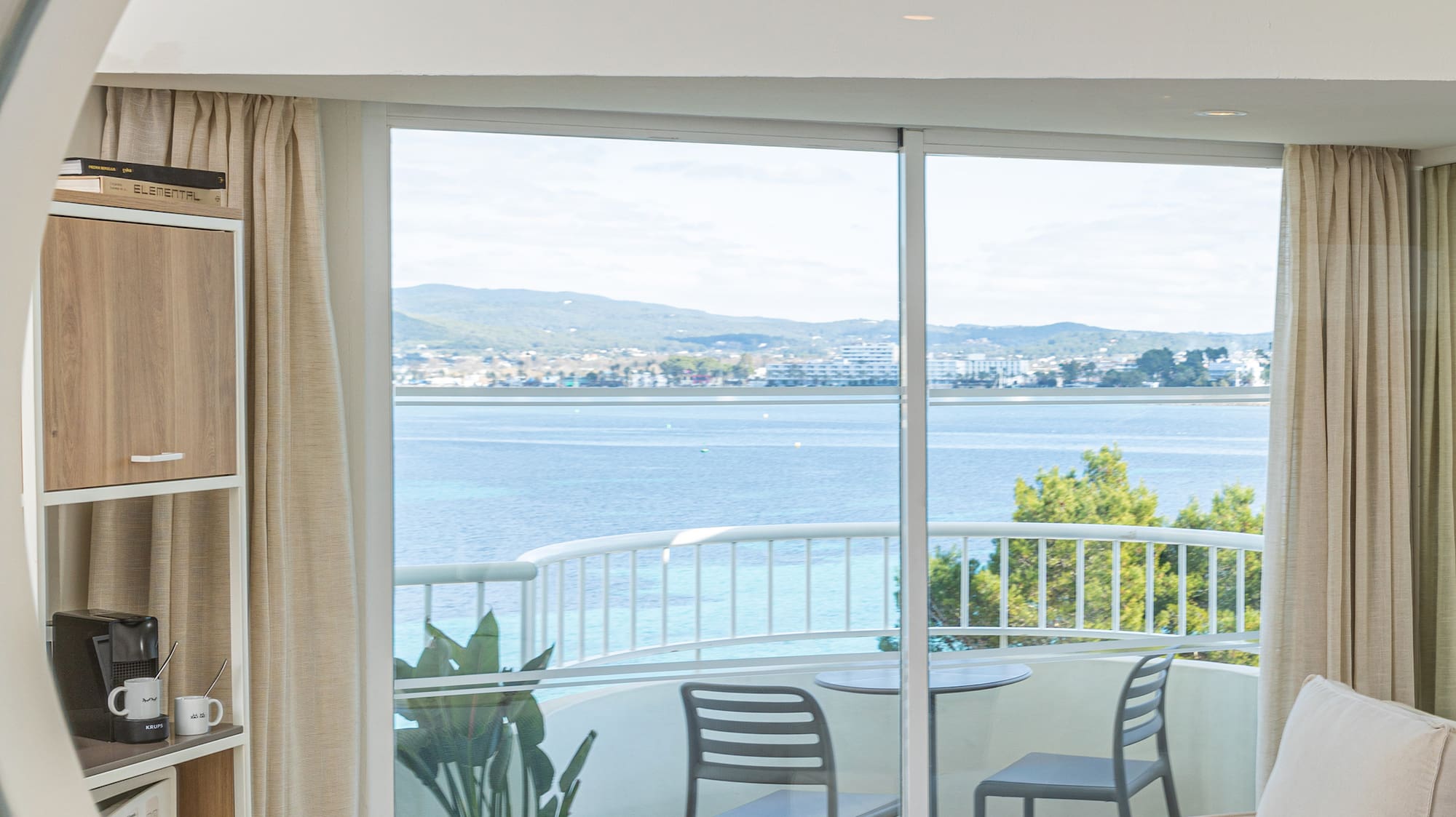 a view of a room from a window