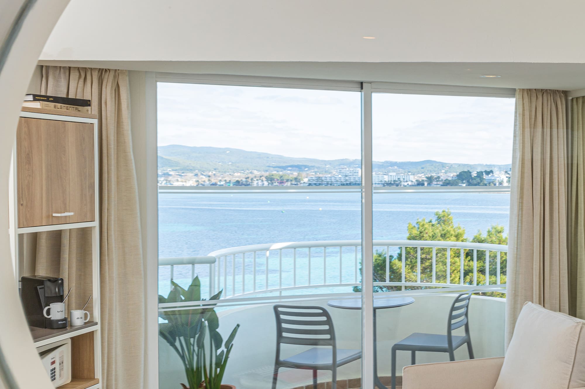 a view of a room from a window