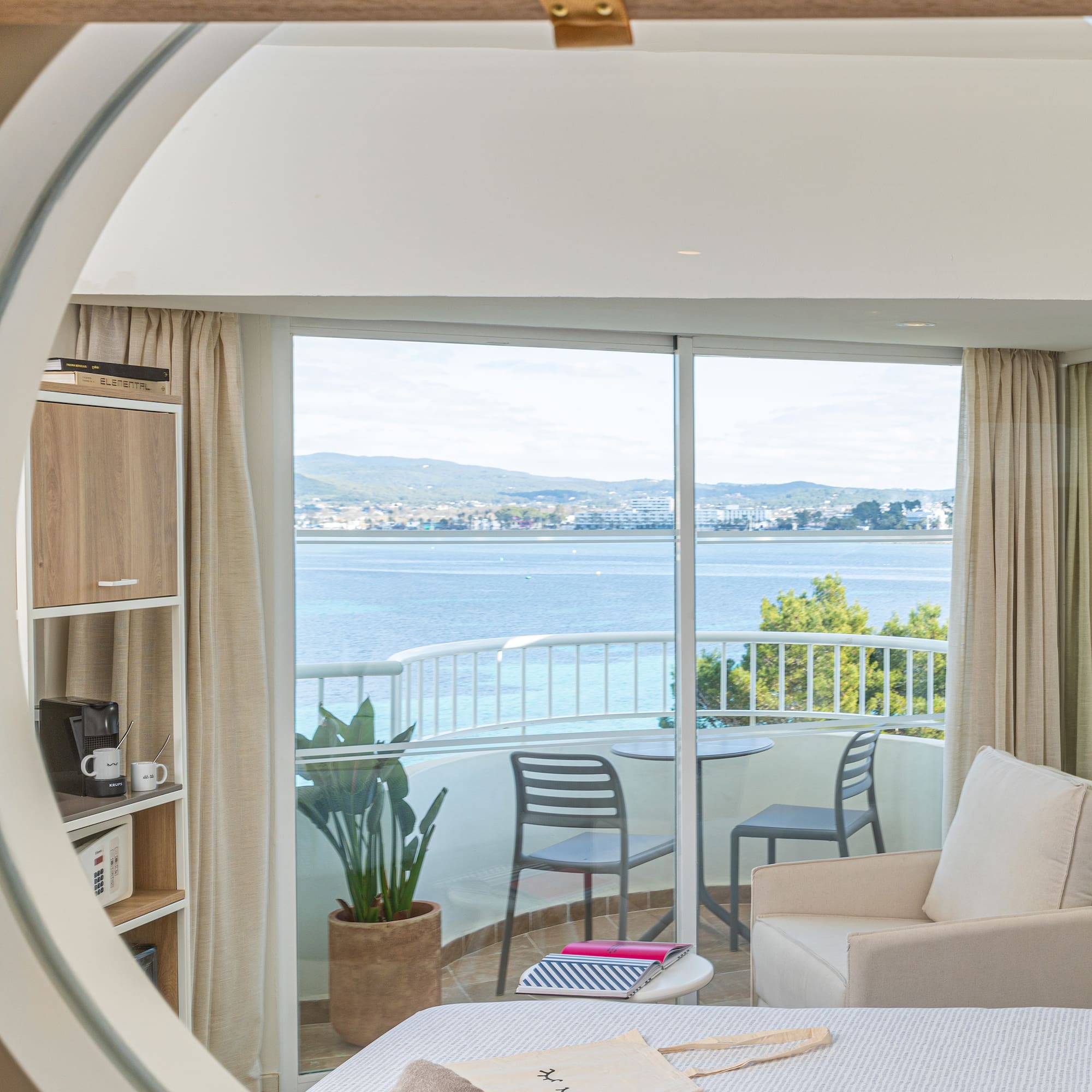 a view of a room from a window