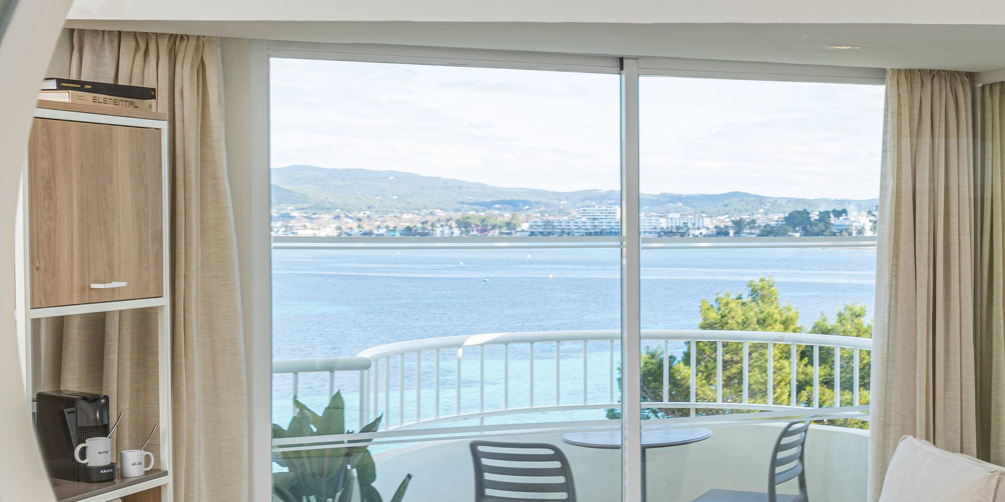 a view of a room from a window