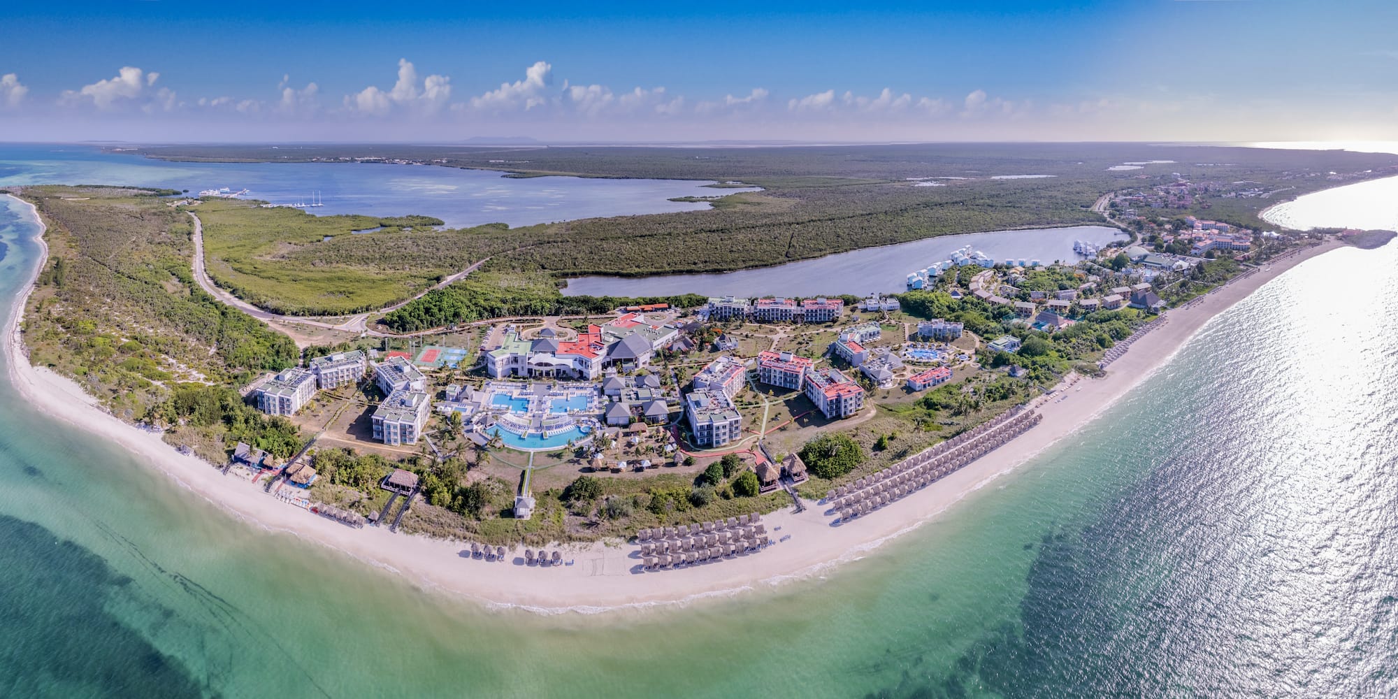 an aerial view of a resort