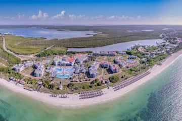 an aerial view of a resort