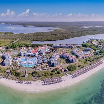 an aerial view of a resort