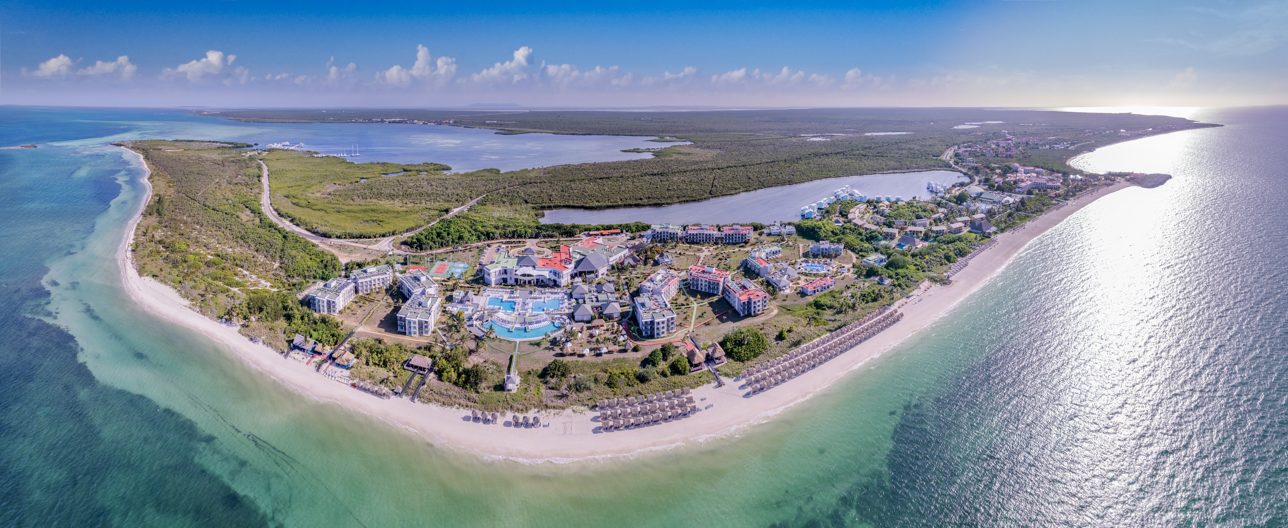 an aerial view of a resort