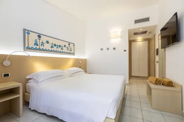 a bed in a room
