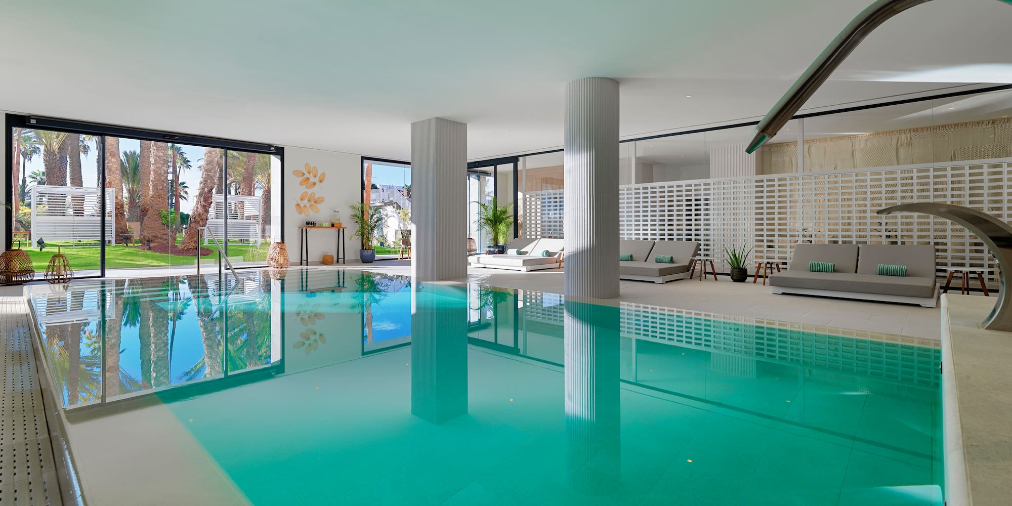 a pool inside a house