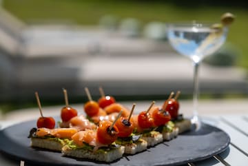 a plate of food on a table