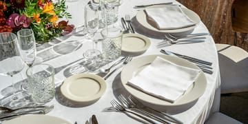 a table set for a dinner party