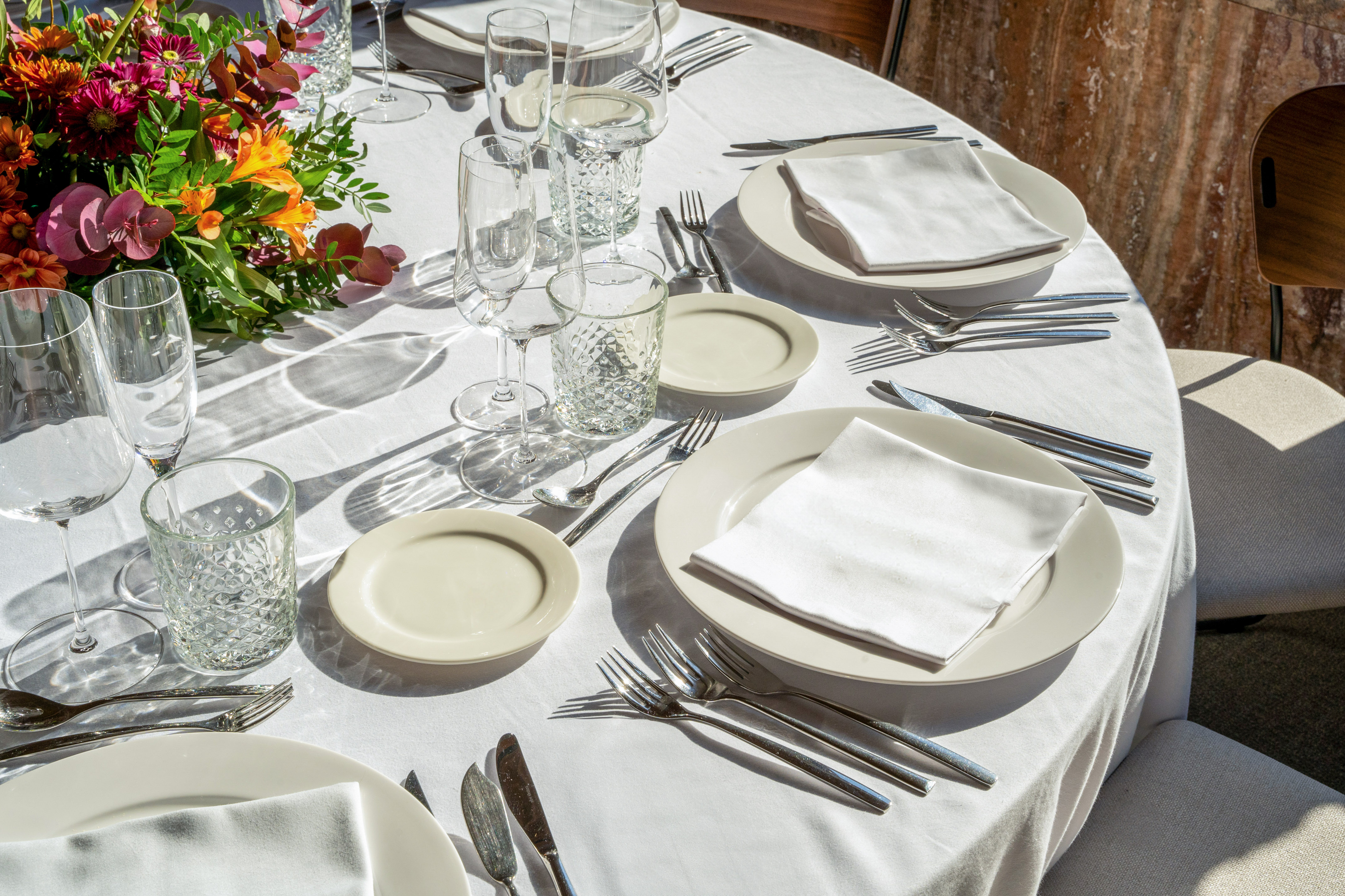 a table set for a dinner party