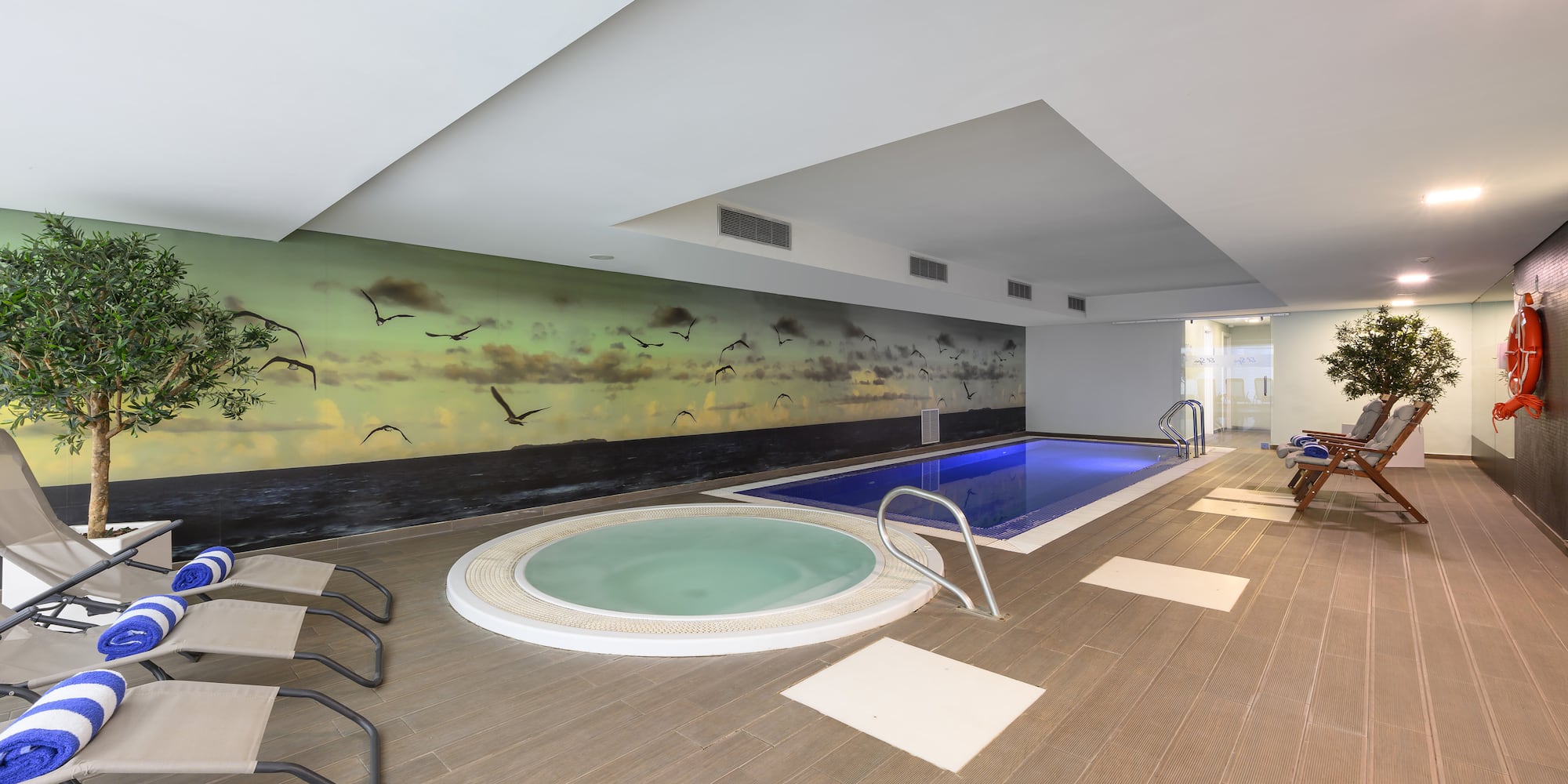 a pool inside a room