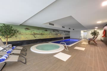a pool inside a room