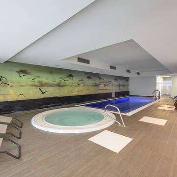 a pool inside a room