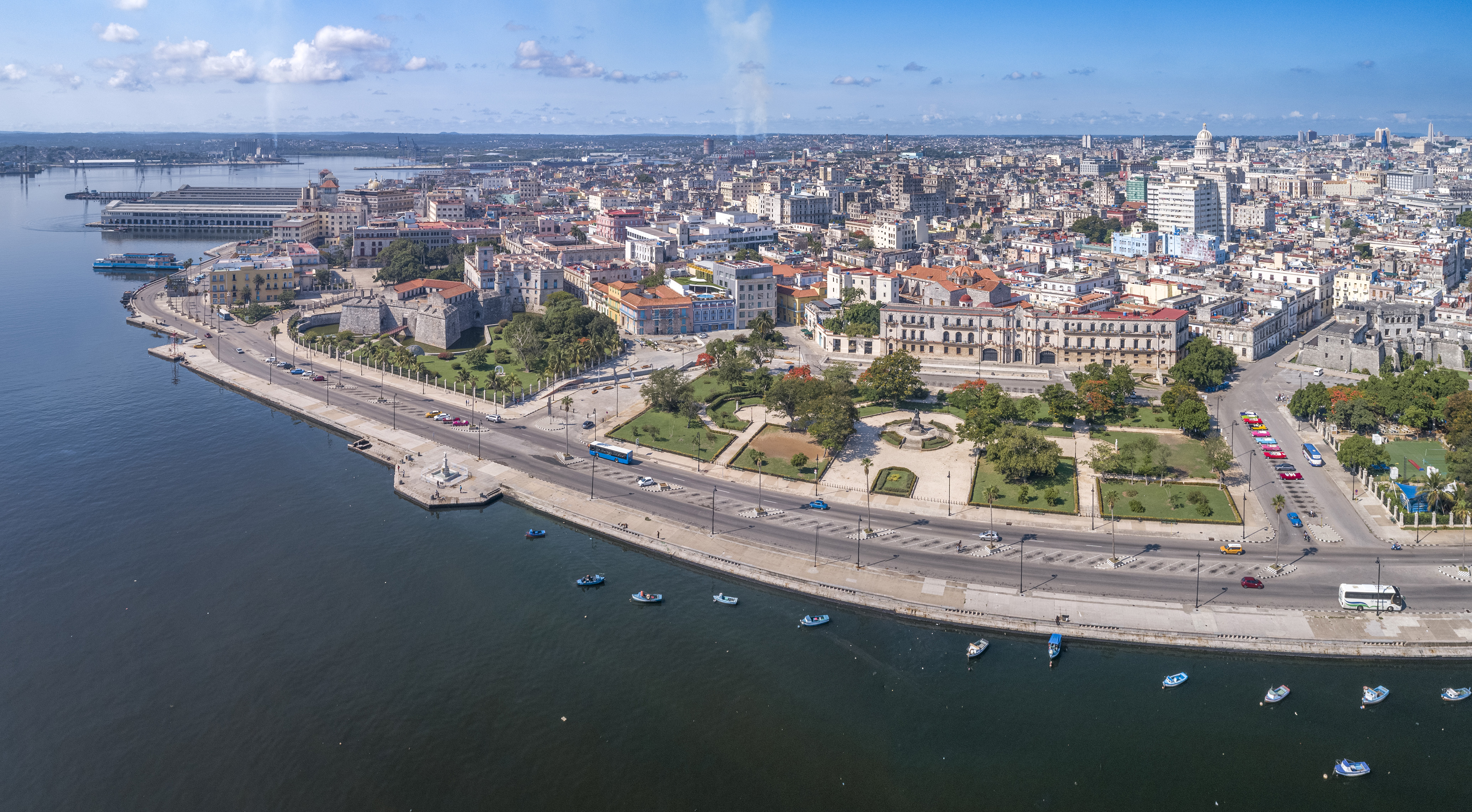 a city next to a body of water