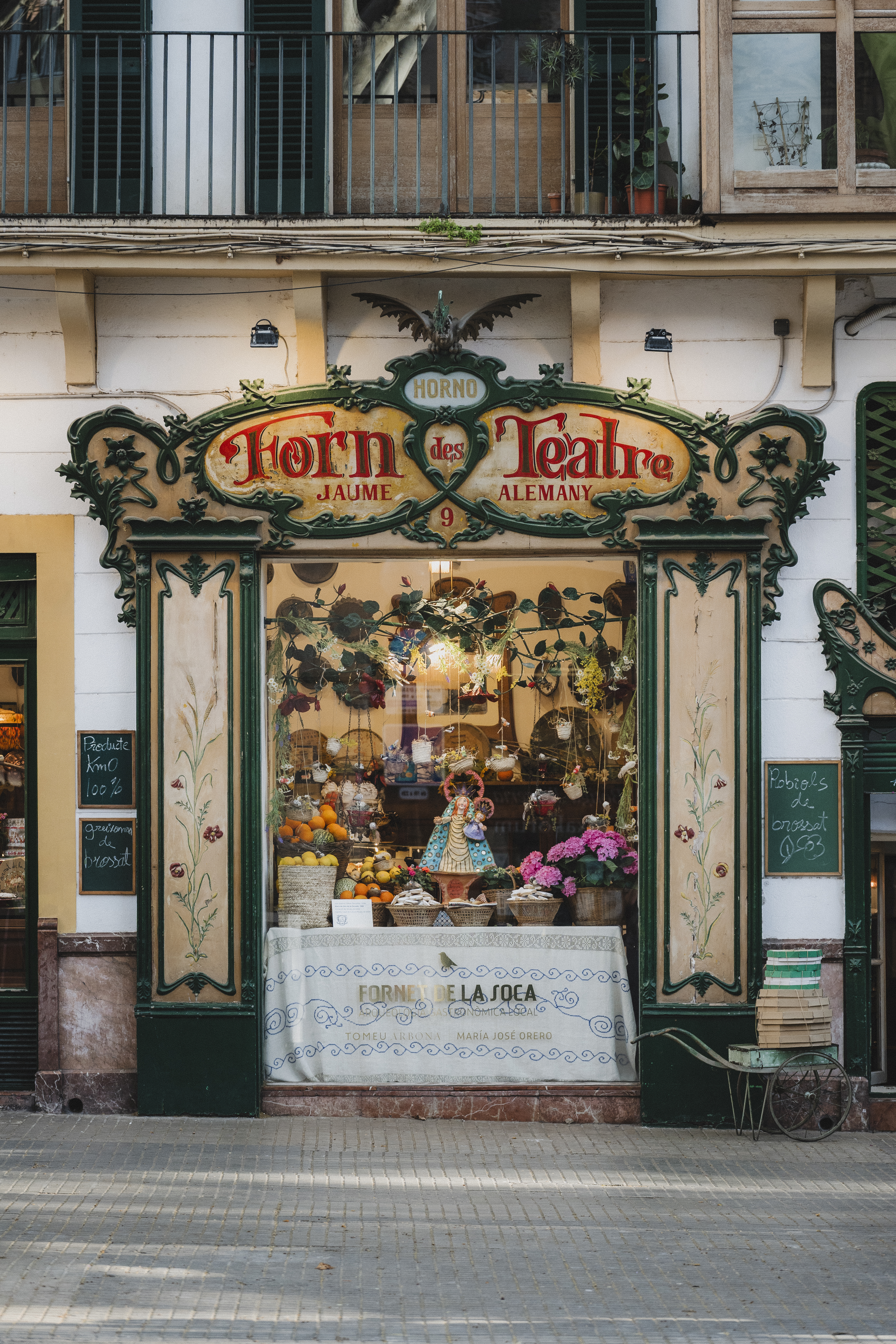 a store front with a sign