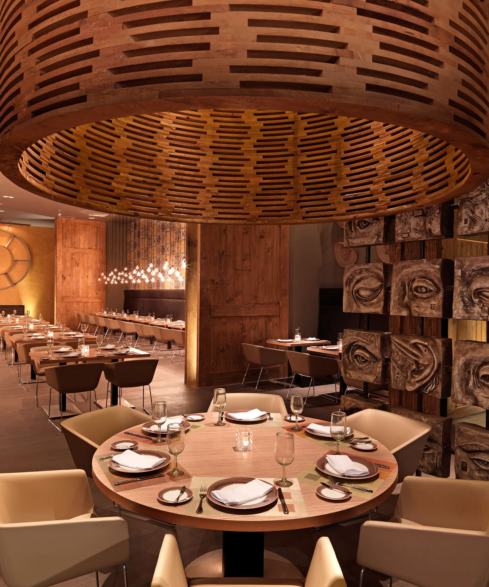 a restaurant with tables and chairs