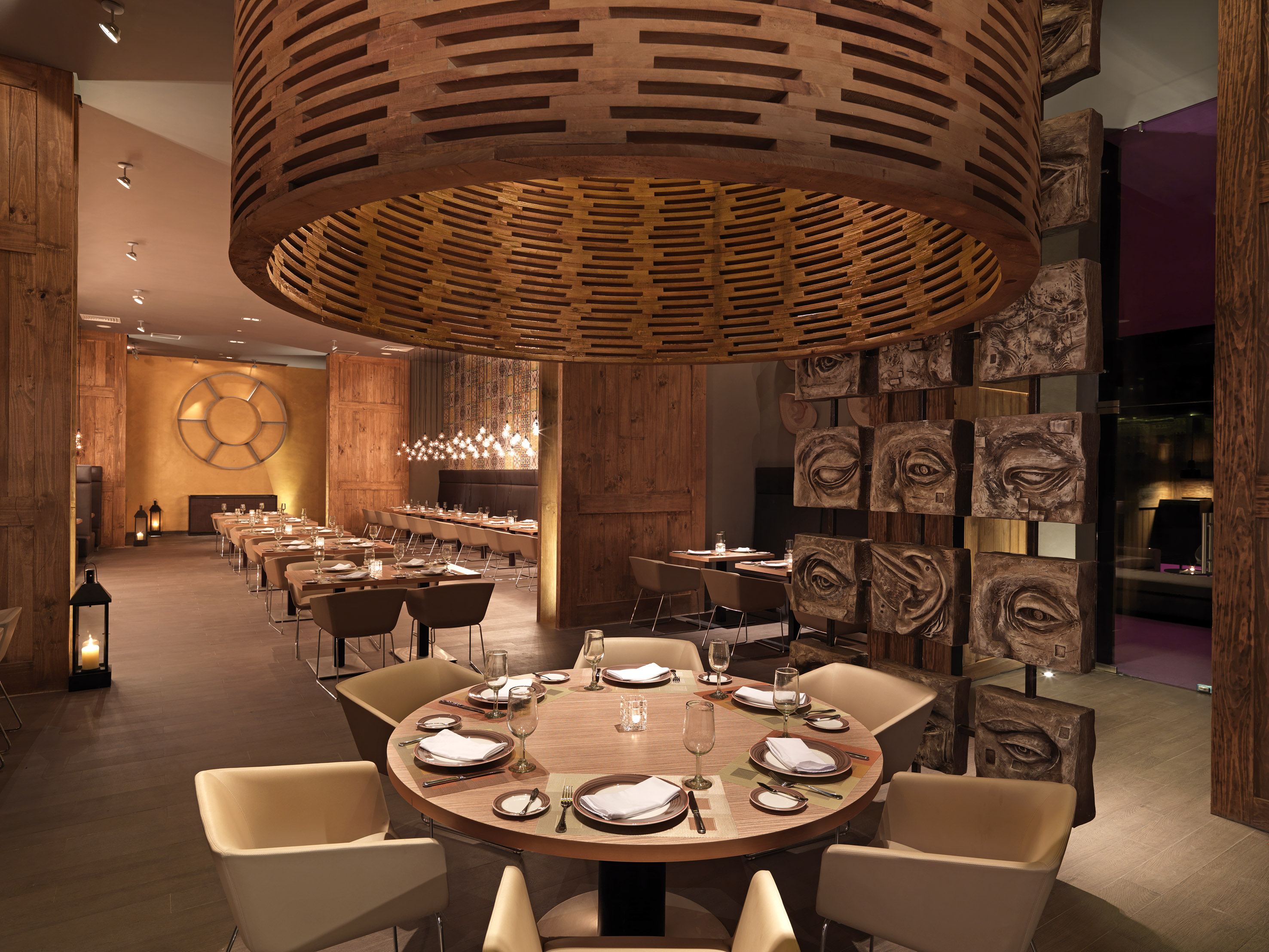 a restaurant with tables and chairs