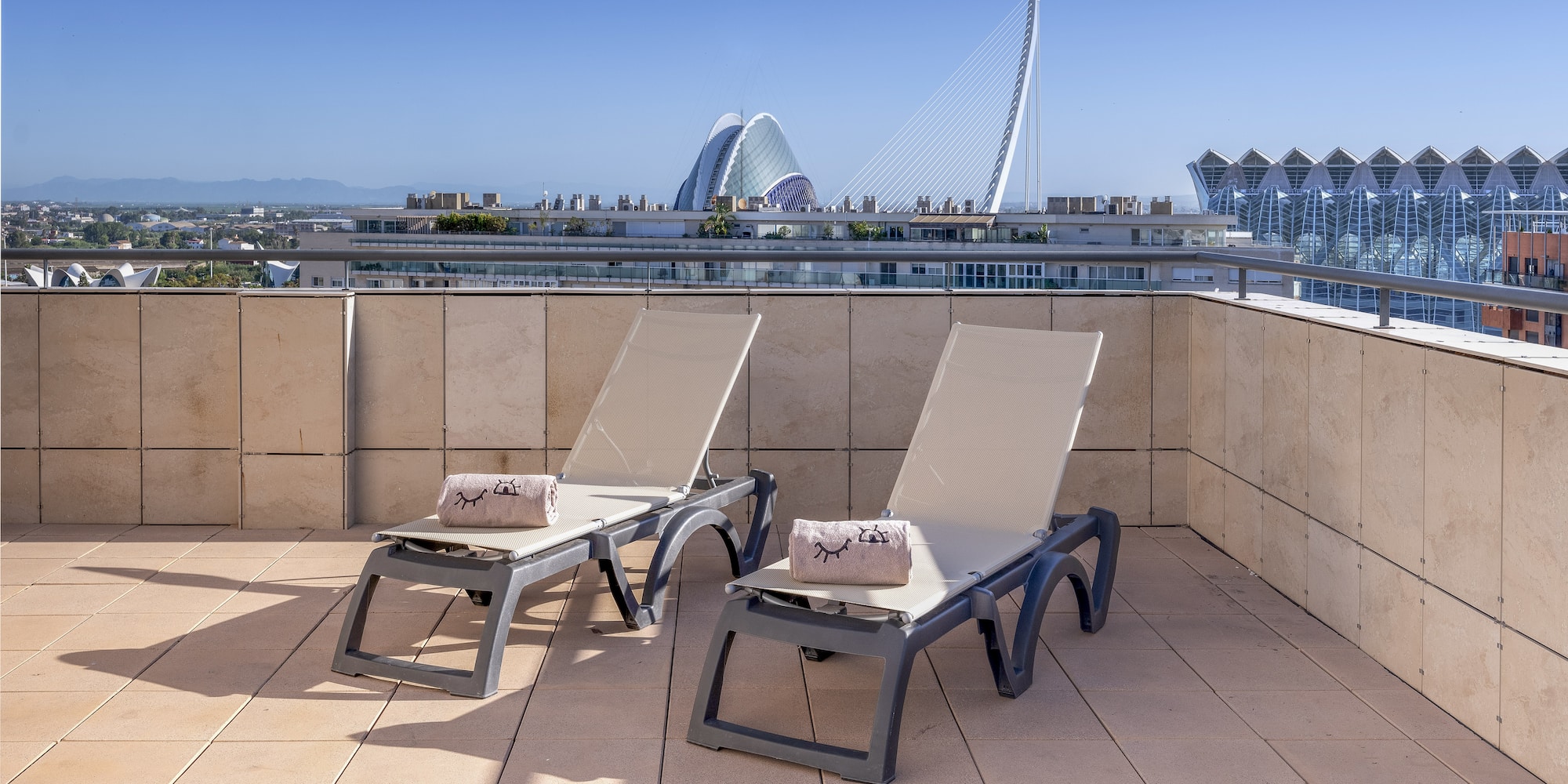 two chairs on a rooftop