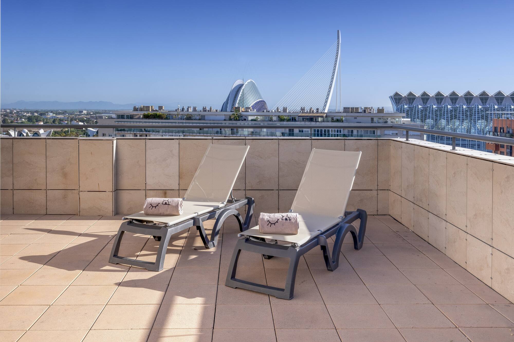 two chairs on a rooftop