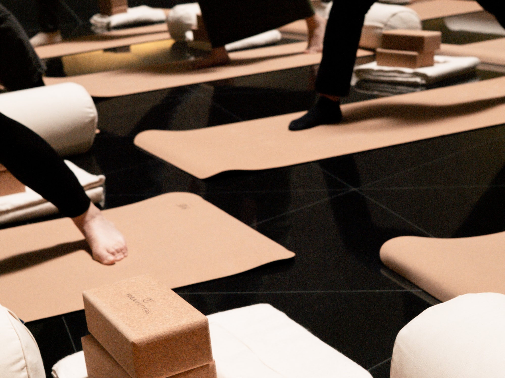 a group of people doing yoga