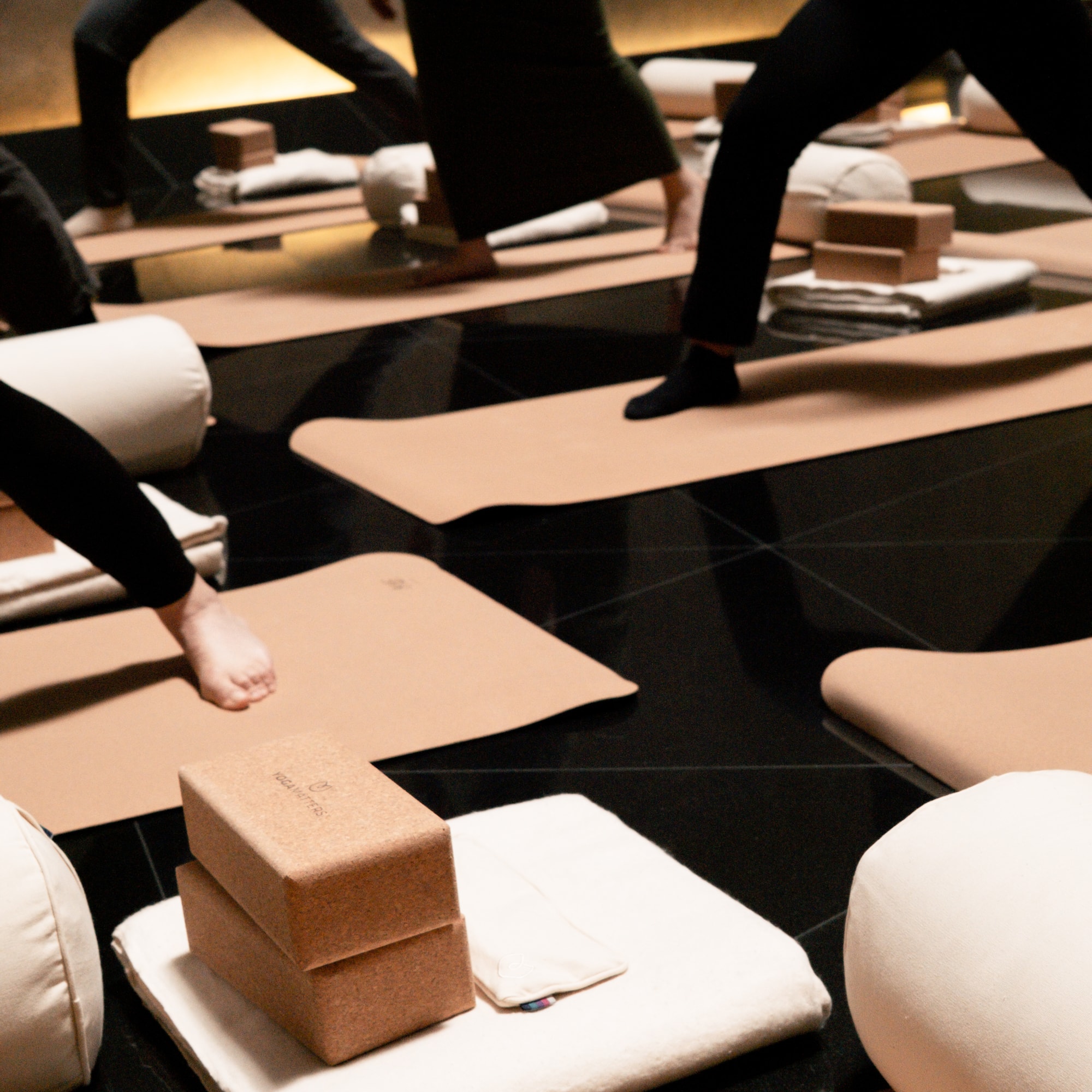 a group of people doing yoga