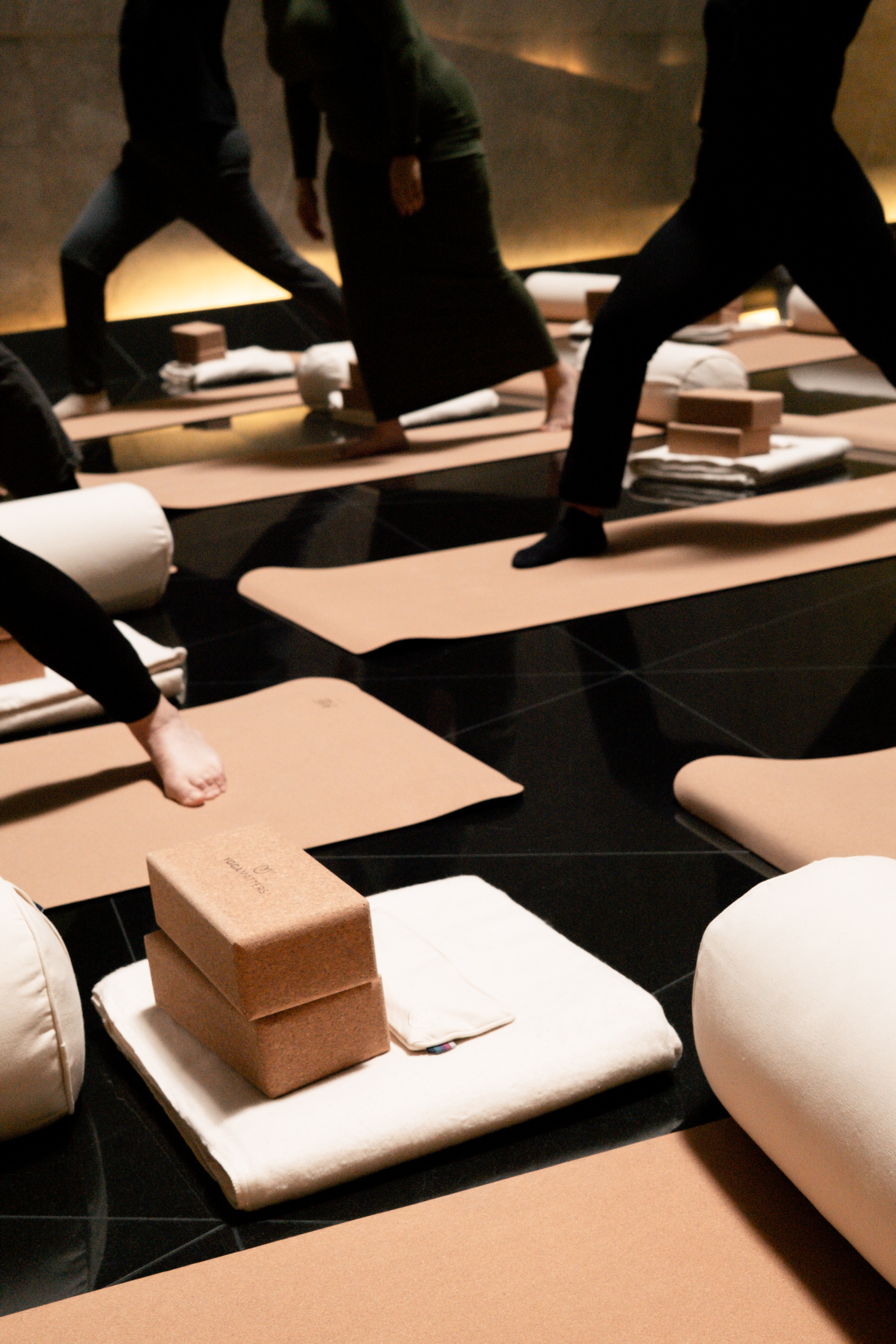 a group of people doing yoga