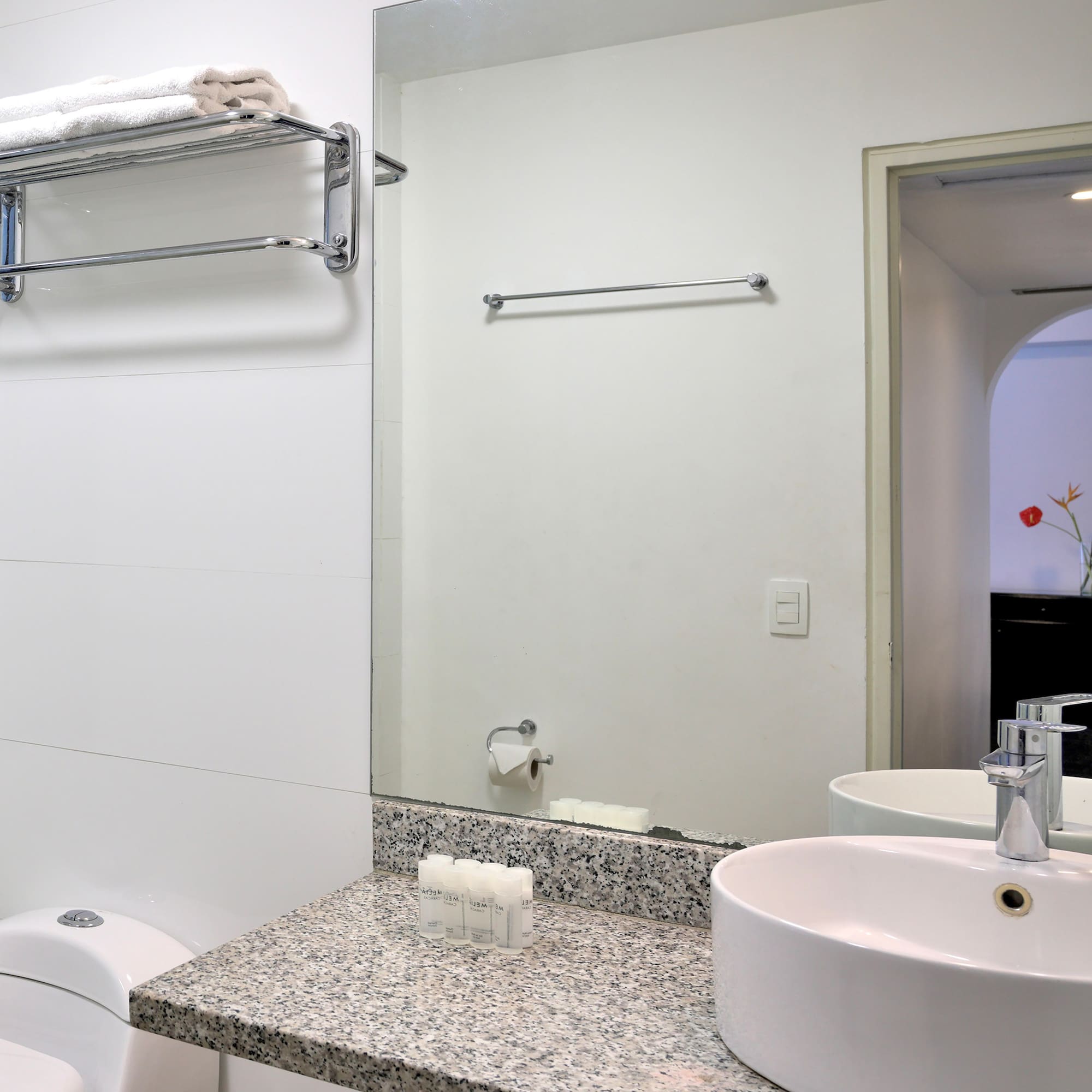 a bathroom with a sink and toilet