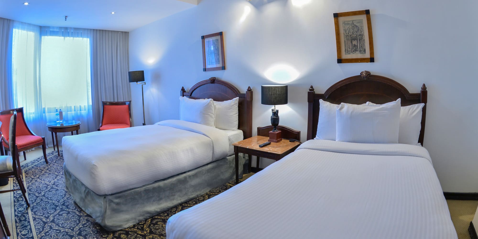 a room with two beds