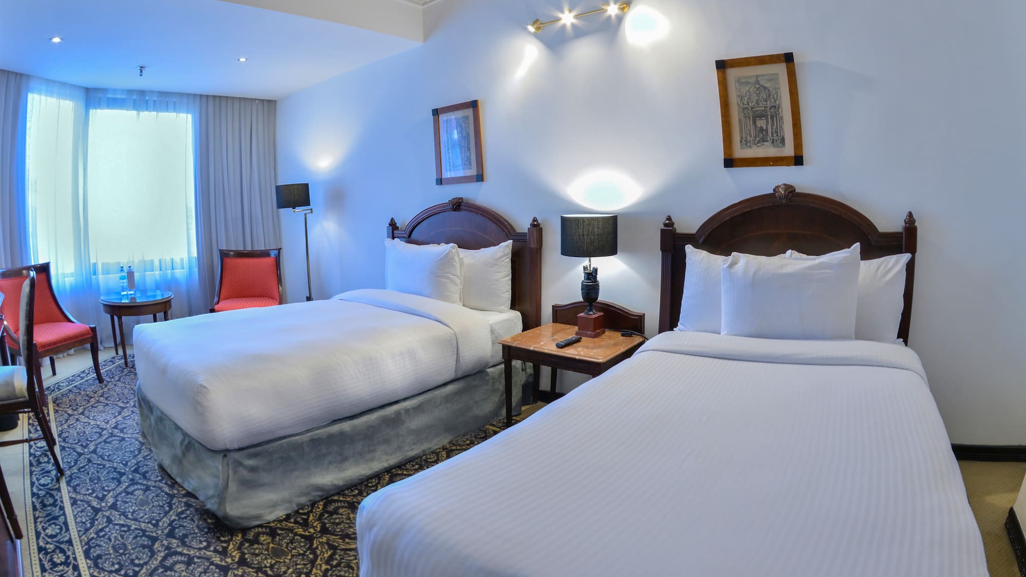 a room with two beds