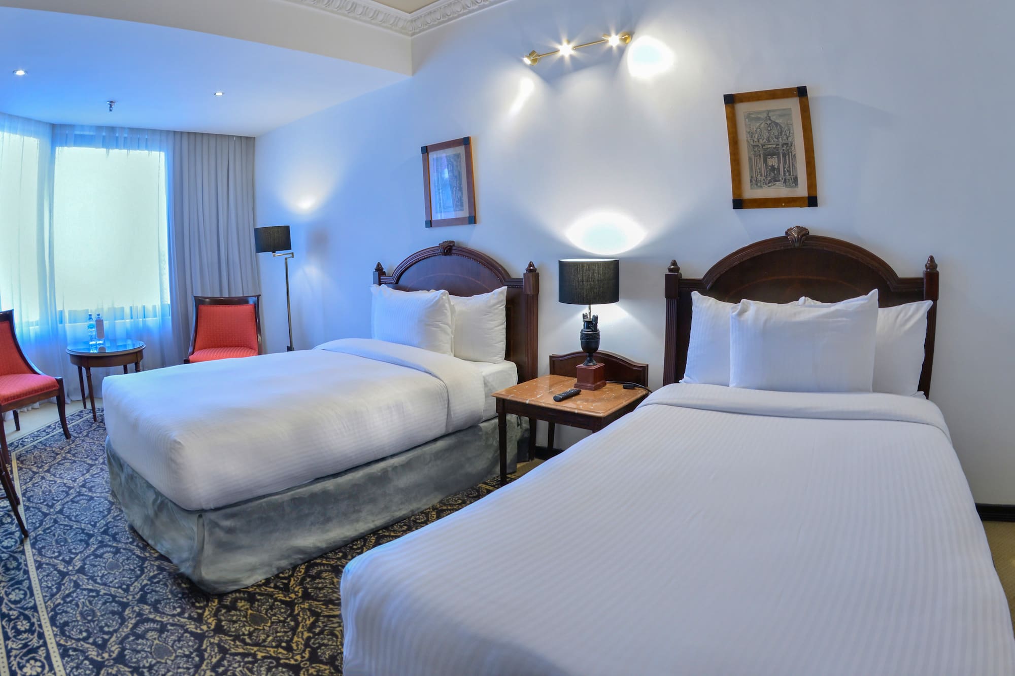 a room with two beds