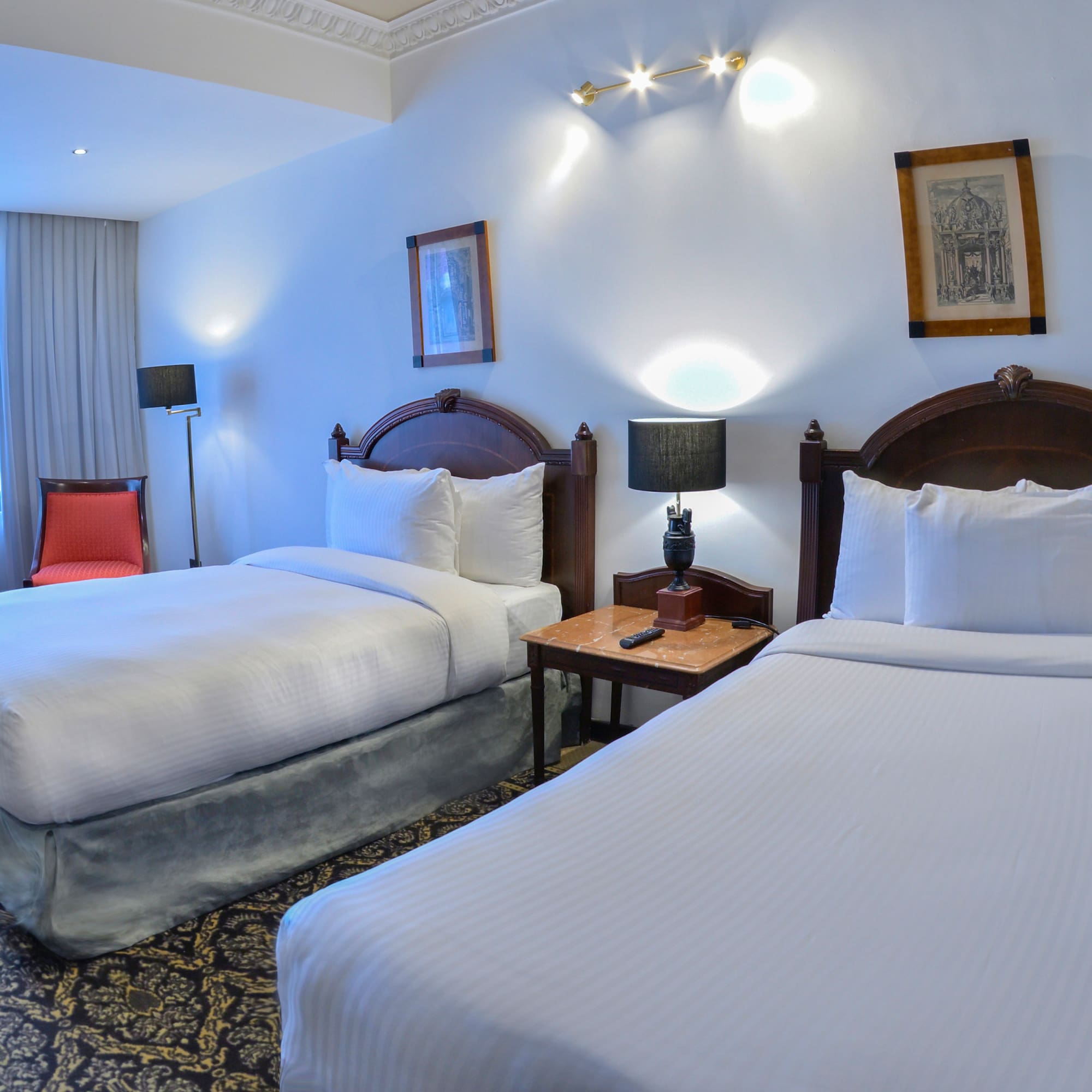 a room with two beds