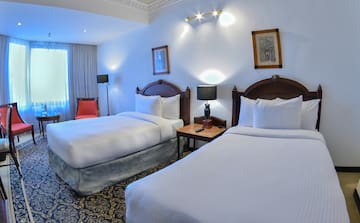 a room with two beds