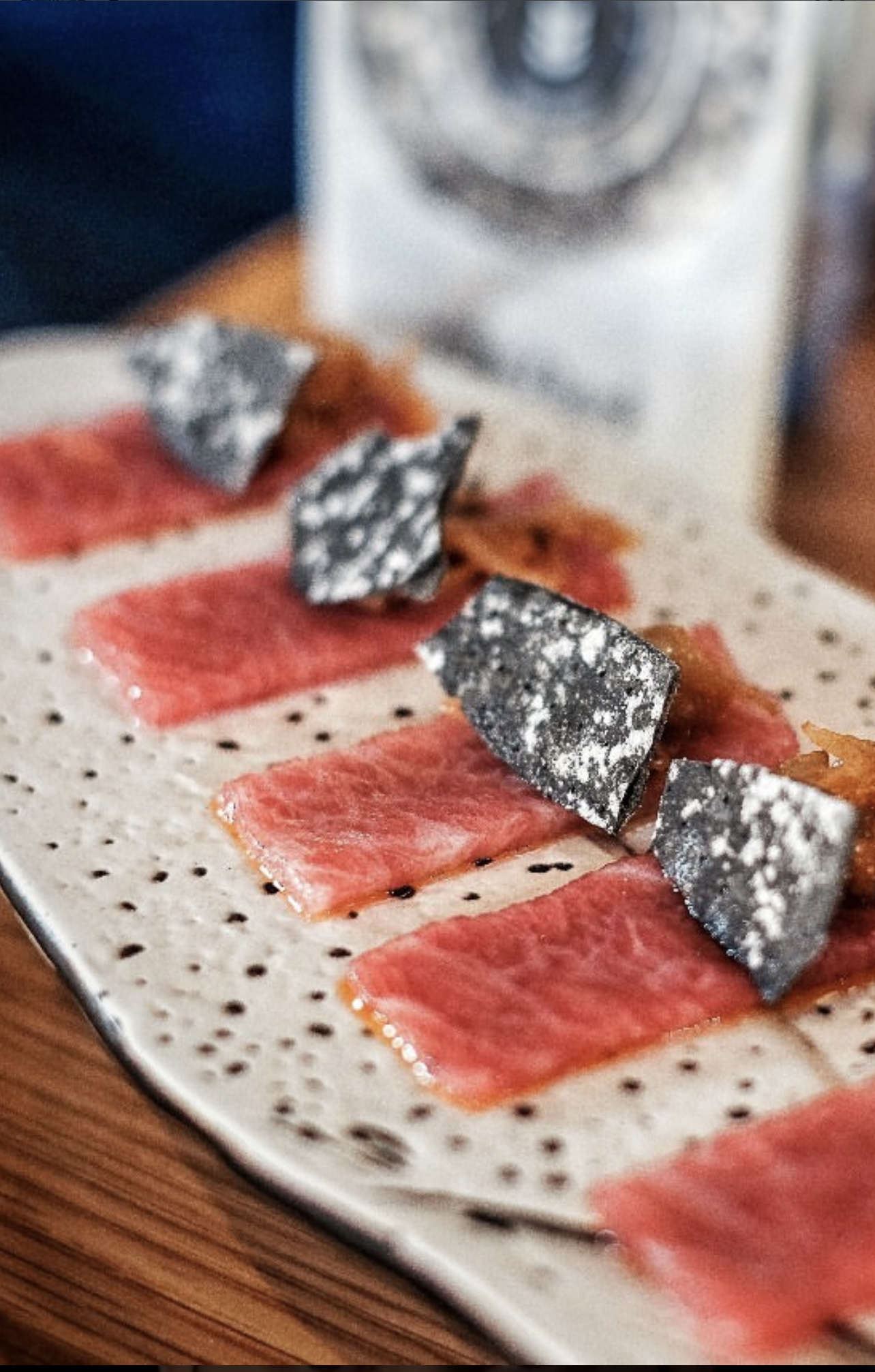 a plate of meat on a table
