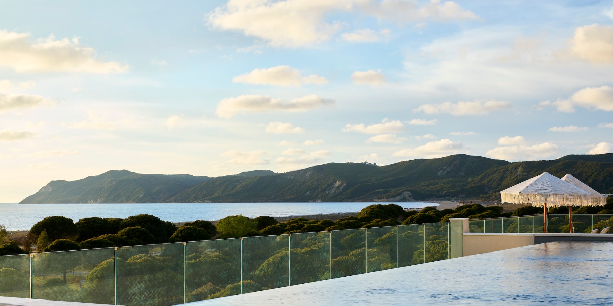 a view of the ocean from a balcony