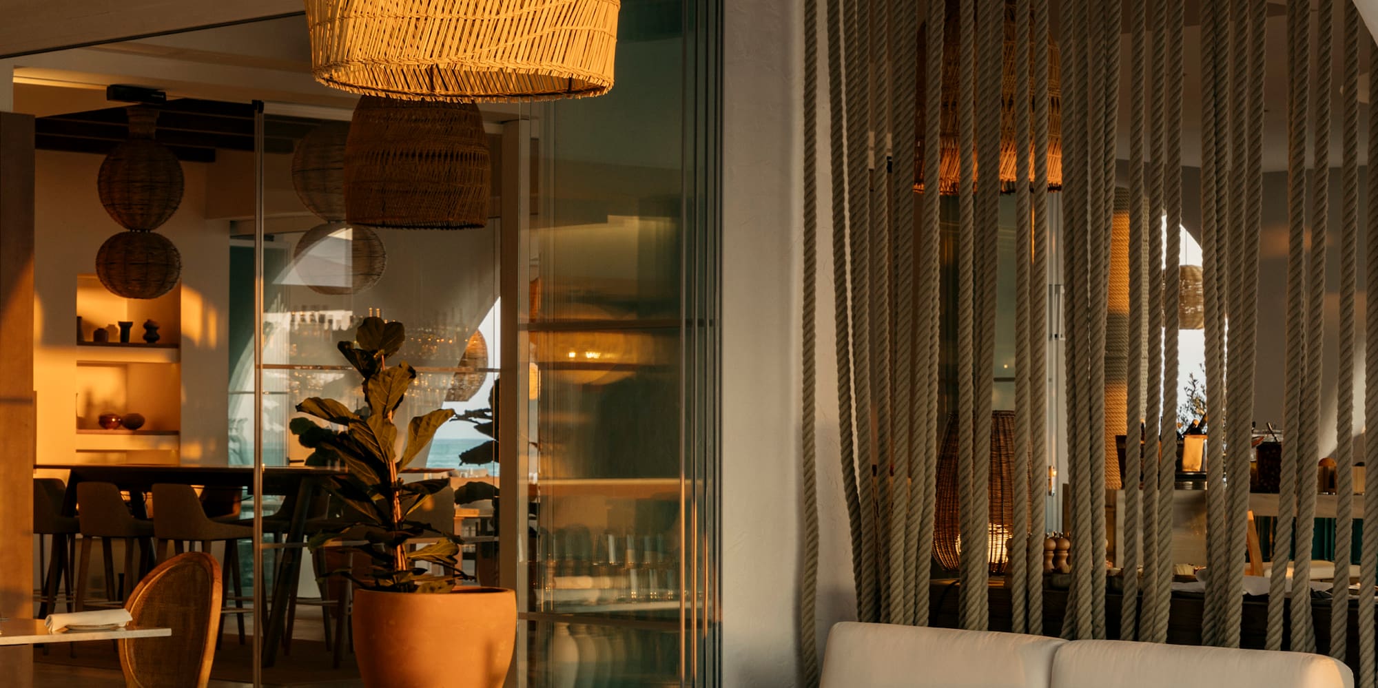 a room with a table and chairs