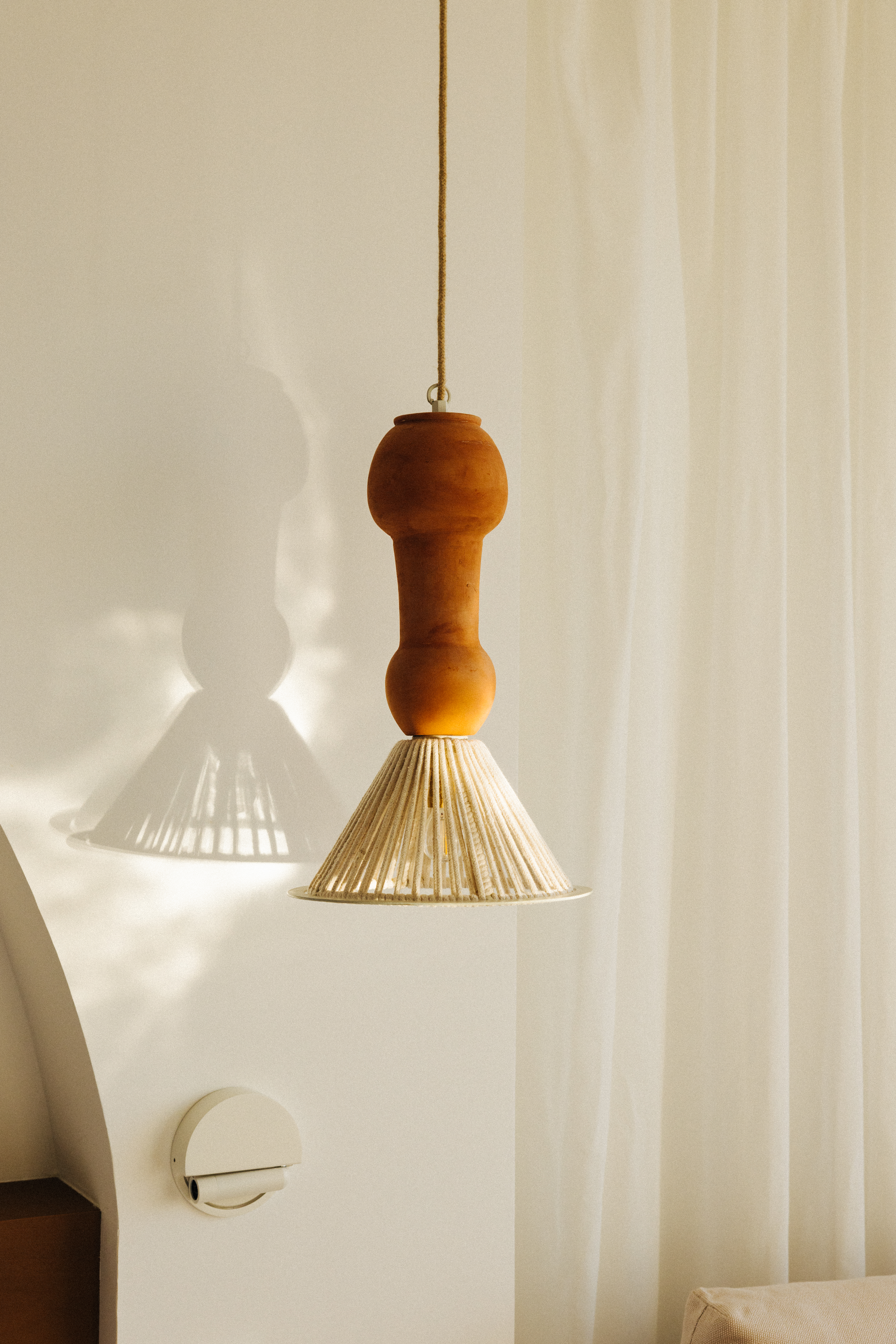 a light fixture from a rope