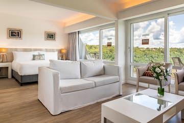 a room with a couch and a table