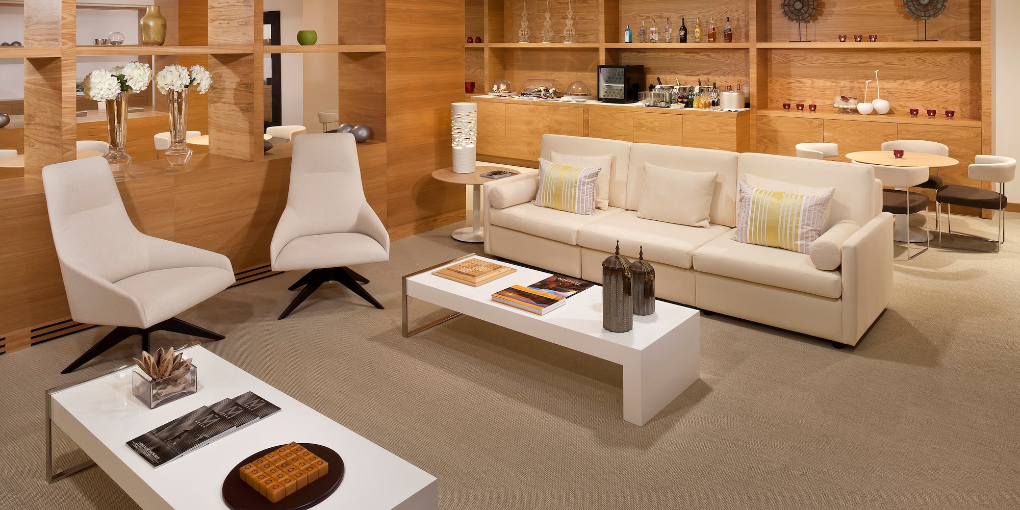 a room with a couch and a coffee table