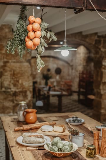 a table with food on it