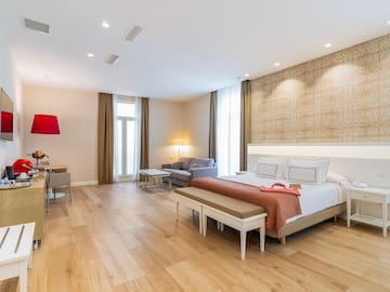 a room with a bed and a couch