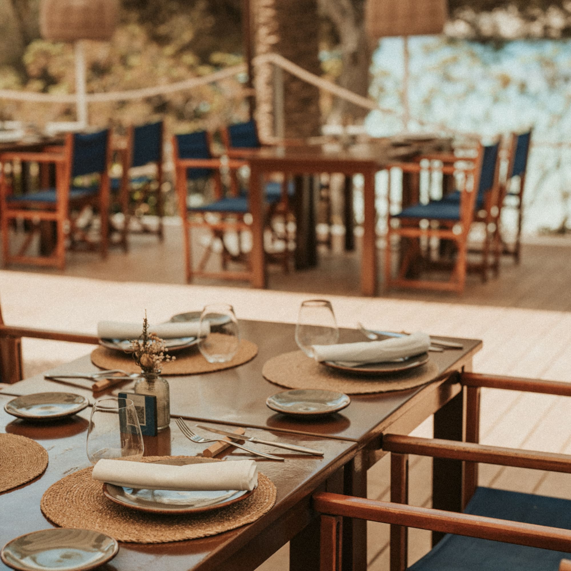 a table set up for a meal