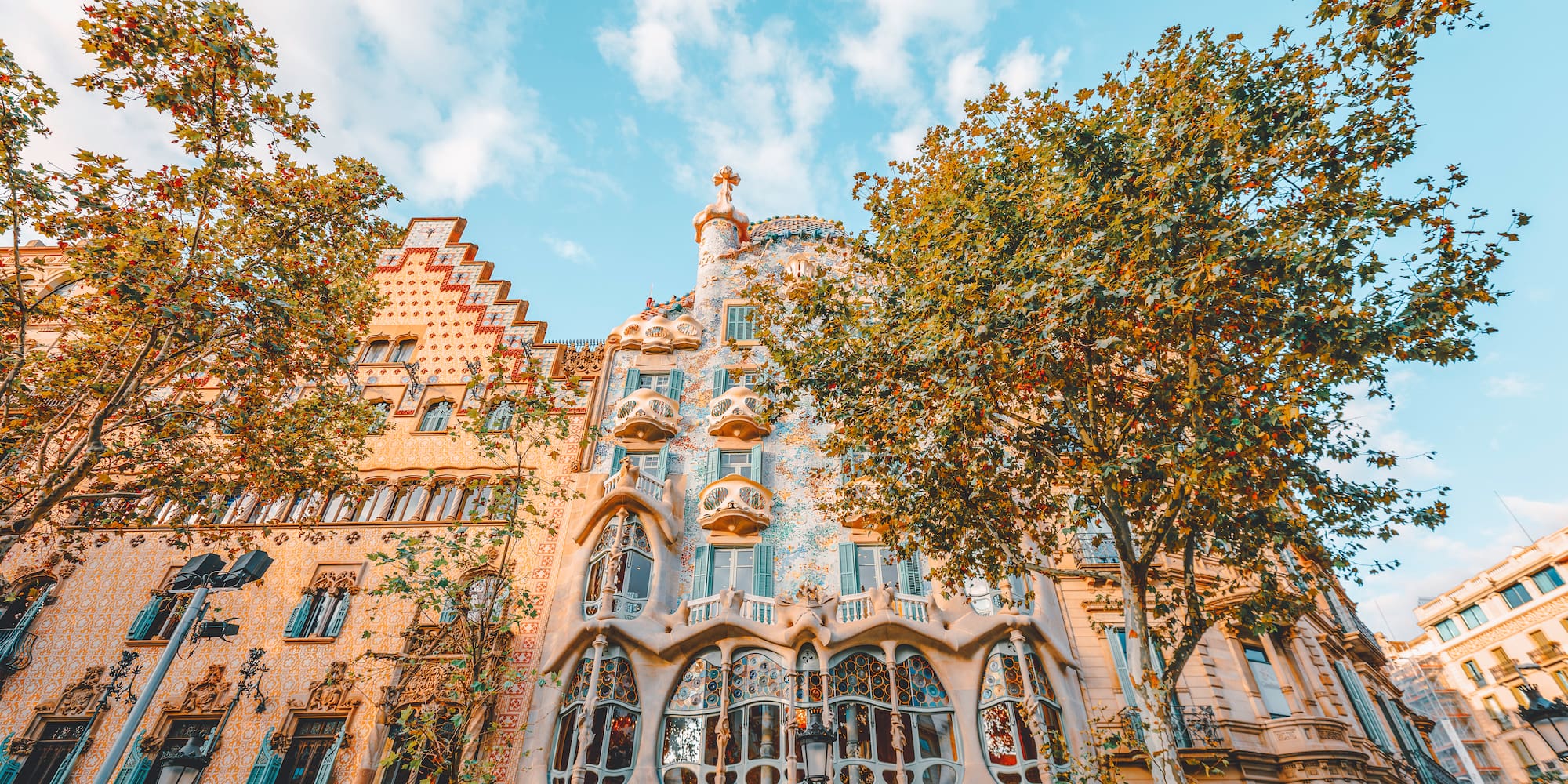 a building with trees in the background